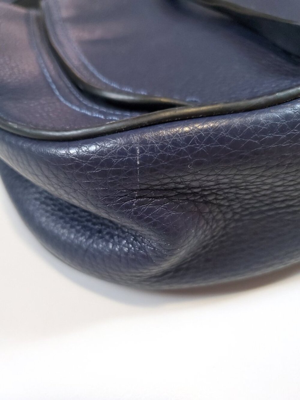 Marc Jacobs Maverick Large Saddle Shoulder Bag in Navy Blue Leather - Picture 10 of 13